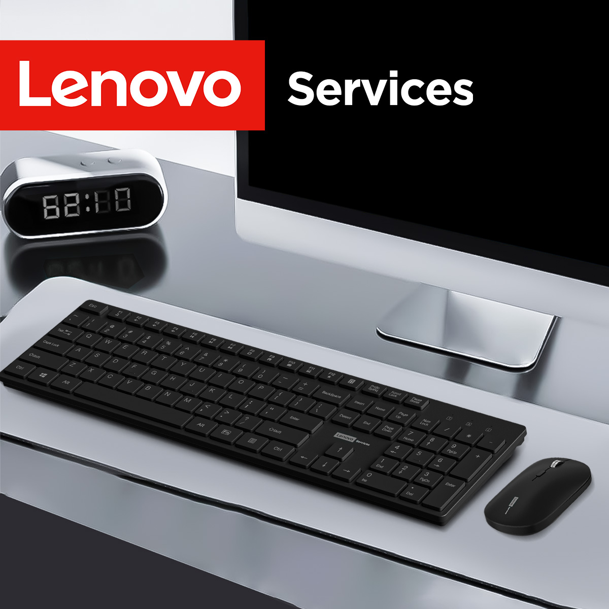 Mini Wireless Mouse - Lenovo KN220 Silent 2.4G Wireless Keyboard