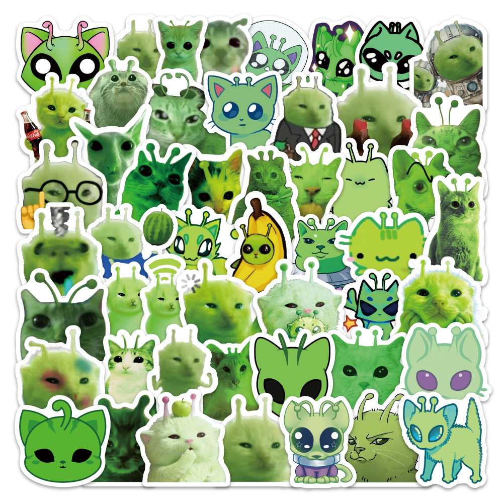 100pcs Fun Alien Cat Emoji Sti - Laptop Accessories Toys ulasan dan harga
