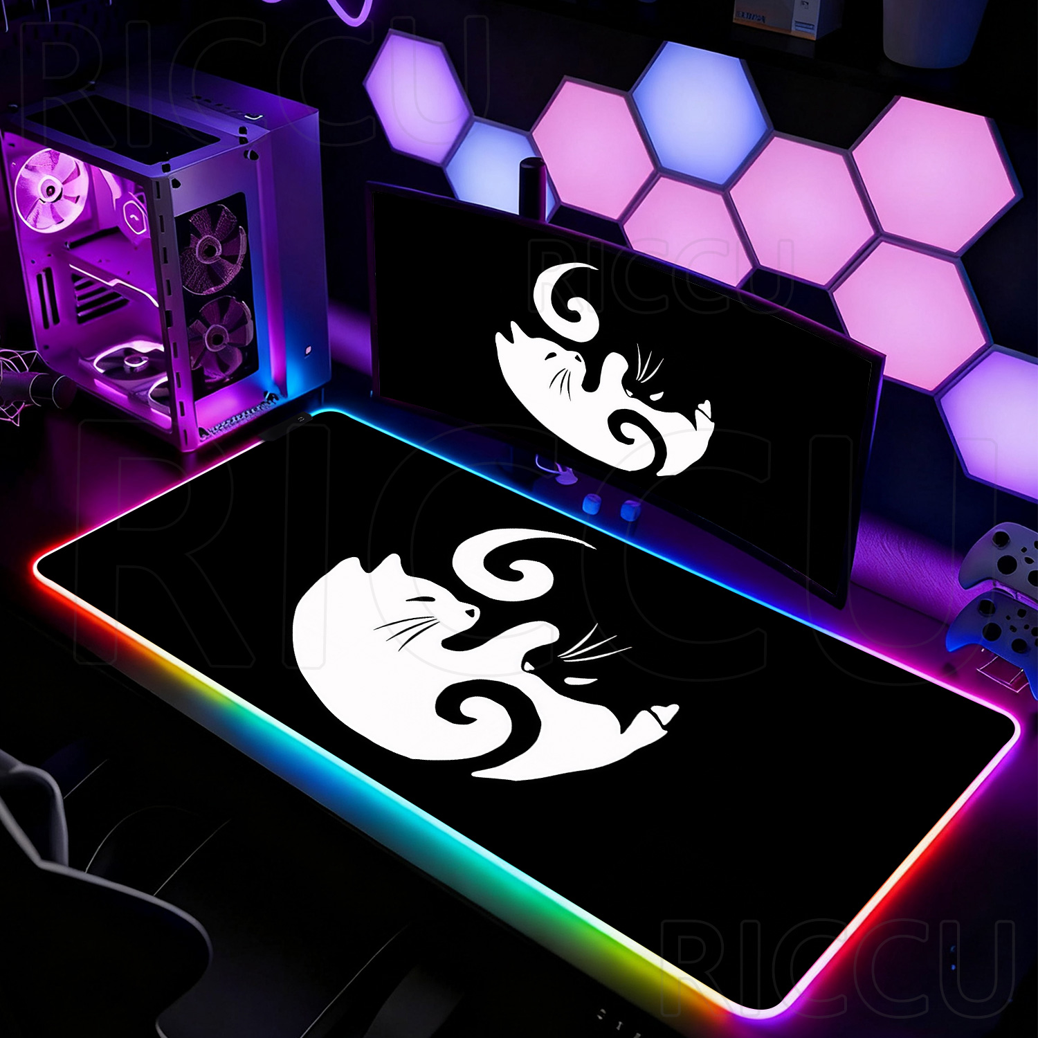 RGB HD Black and White Cat Cut - Laptop Accessories Rgb ulasan dan harga
