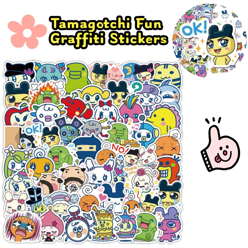 Japanese Tamagotchi Stickers E - Laptop Accessories Case ulasan dan harga